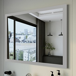 Бриклаер Мебель для ванной Берлин 100 оникс серый с белой ручкой – фотография-14